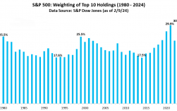 看图：标普500指数前十大股票权重升至32%以上